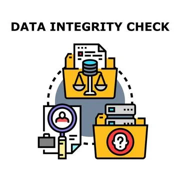 Data integrity check concept representing validation and verification process Stock Illustration