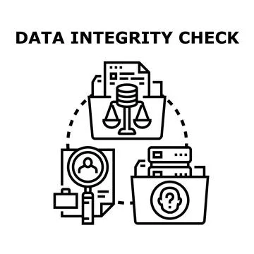 Data integrity check concept representing validation and verification process Stock Illustration