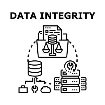 Data integrity concept illustrating secure and compliant information manageme 스톡 일러스트