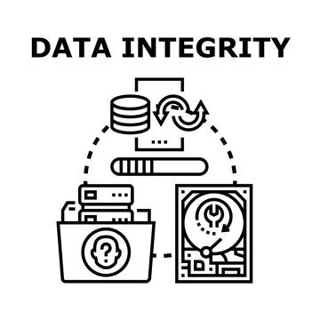 Data integrity concept offering secure information management Stock Illustration