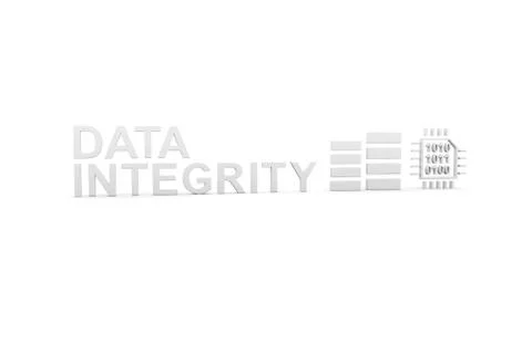 DATA INTEGRITY concept white background 3d render illustration Stock Illustration