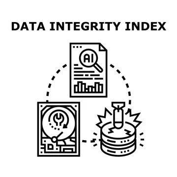 Data integrity index evaluating information security and database processing 库存插图