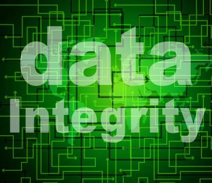 Data integrity indicating knowledge truthfulness and reliable Illustrazione stock