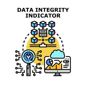 Data integrity indicator concept for network security Stock Illustration