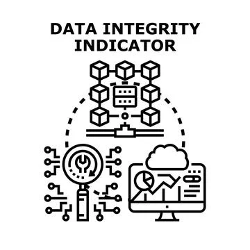 Data integrity indicator concept for network security イラスト素材