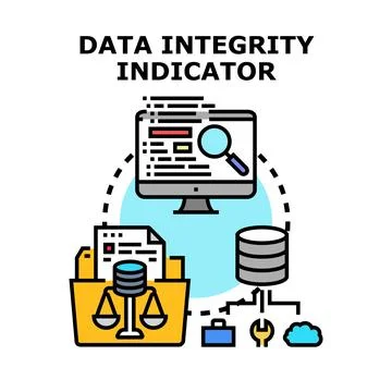 Data integrity indicator illustrating information trust and security Stock Illustration