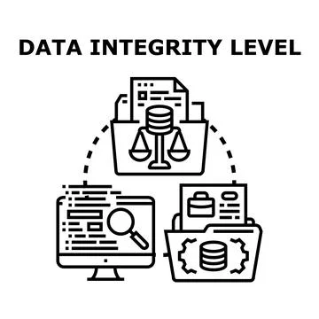 Data integrity level ensuring information quality and compliance Stockillustratie