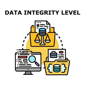 Data integrity level ensuring information quality and compliance Stock Illustration