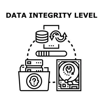 Data integrity level ensuring secure information privacy Stock Illustration