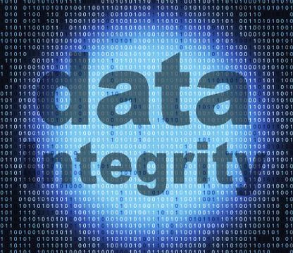 Data integrity meaning honourable knowledge and facts Illustrazione stock