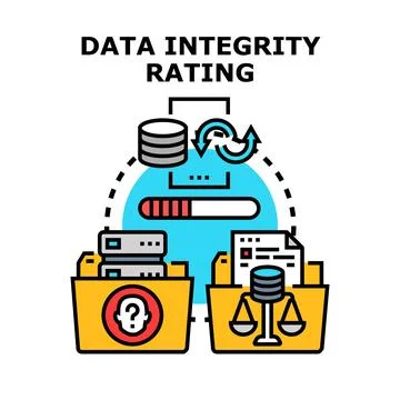 Data integrity rating concept with database files Illustrazione stock
