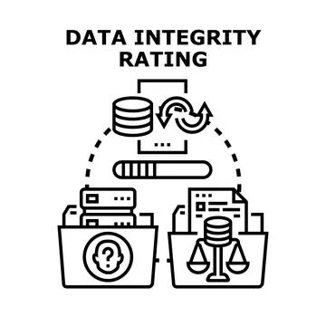 Data integrity rating concept with database files イラスト素材