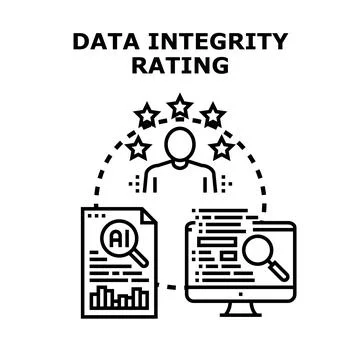 Data integrity rating concept illustrating quality assessment Stock Illustration