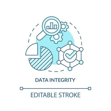 Data integrity turquoise concept icon 스톡 일러스트