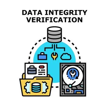 Data integrity verification process with database management tools Stock Illustration