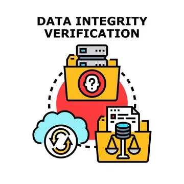 Data integrity verification process for secure information management Stock Illustration