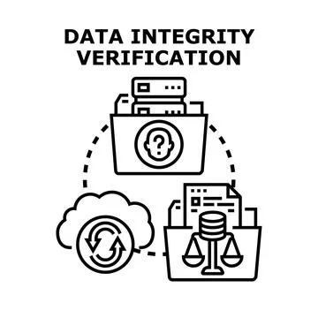 Data integrity verification process for secure information management Stockillustratie