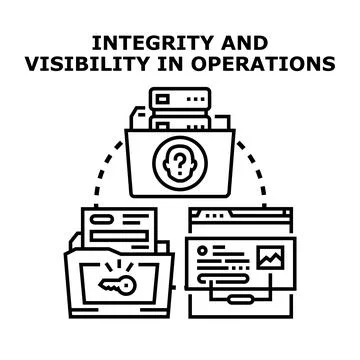 Data integrity visibility and security in operations Stock Illustration