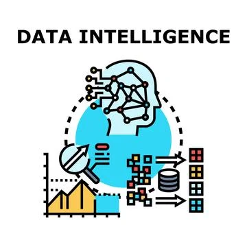 Data intelligence concept processing business analytics Illustrazione stock