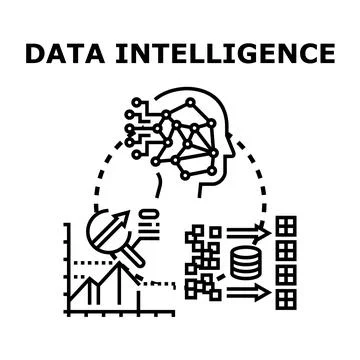 Data intelligence concept processing business analytics Stock Illustration