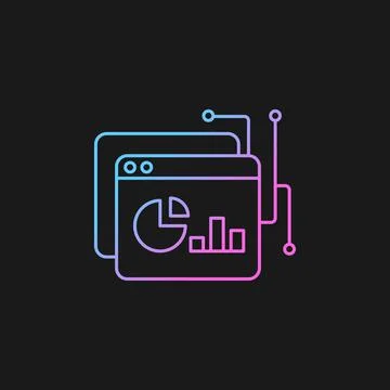 Data intelligence platform gradient vector icon for dark theme Stock Illustration
