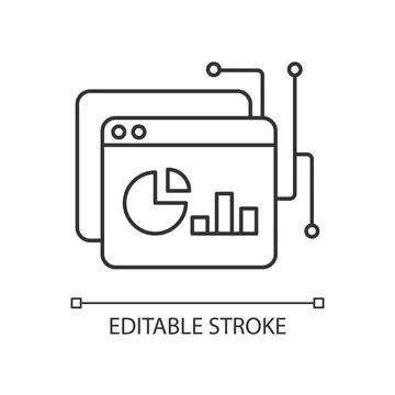 Data intelligence platform linear icon Stock Illustration