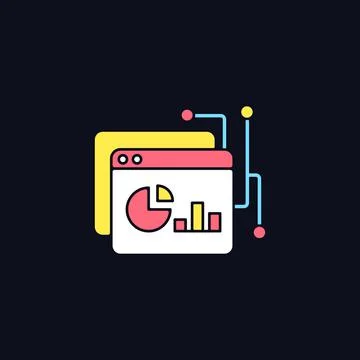 Data intelligence platform RGB color icon for dark theme Stock Illustration