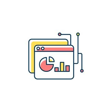 Data intelligence platform RGB color icon Illustrazione stock