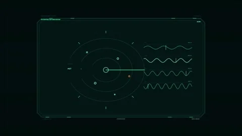 Data Intelligence Radar HUD Seamless Loop Stock Footage 342256067
