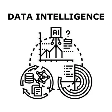 Data intelligence transforming complex information into valuable insights Stock Illustration