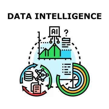 Data intelligence transforming complex information into valuable insights Stock Illustration