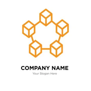 Data interconnected company logo design template Stock Illustration