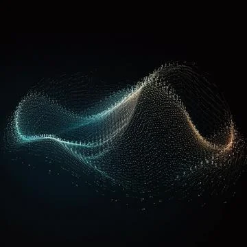 Data, internet and futuristic background wave, with blue connection, abstract Stock Illustration