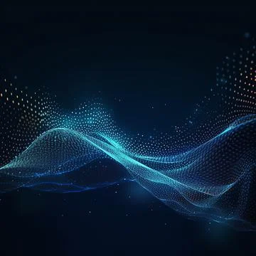 Data, internet and futuristic background wave, with blue connection, abstract Stock Illustration