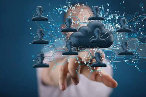 A data Internet infrastructure concept. Abstract technology background. 3D re Stock Photos