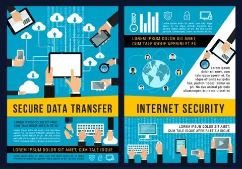 Data internet security technology vector posters Illustrazione stock