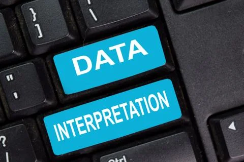 Data Interpretation on keyboard isolated on laptop background 写真素材