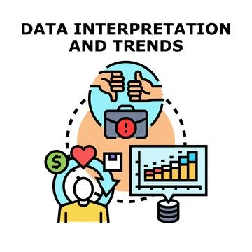 Data interpretation process with business analysis and trends イラスト素材
