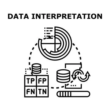 Data interpretation process for machine learning analysis イラスト素材