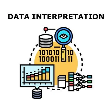 Data interpretation process organizing information for analysis Stock Illustration
