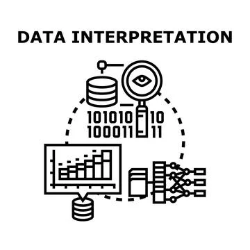 Data interpretation process organizing information for analysis Stock Illustration