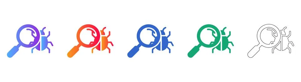 Data Investigation and Code Audit Icons Illustrazione stock