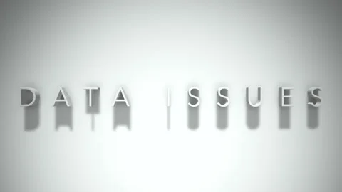 Data Issues 3D title animation with shadows on a white background Stock Footage 296521398