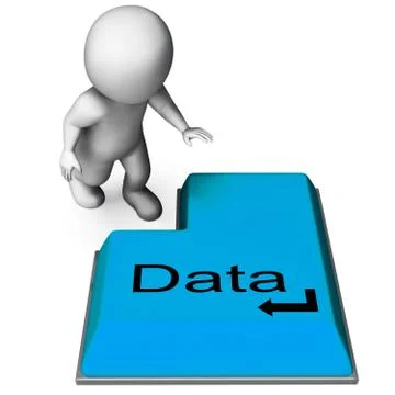 Data key means computer information and files Stock Illustration
