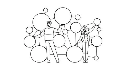 Data knowledge graph vector 스톡 일러스트