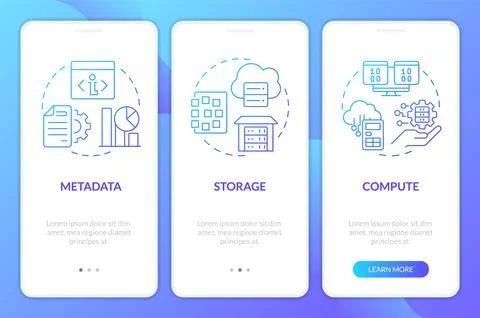 Data lake and warehouse blue gradient mobile app screen イラスト素材