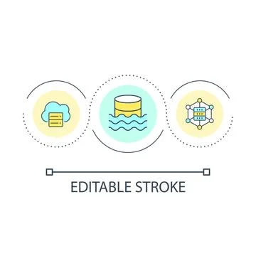 Data lake architecture loop concept icon Stock Illustration