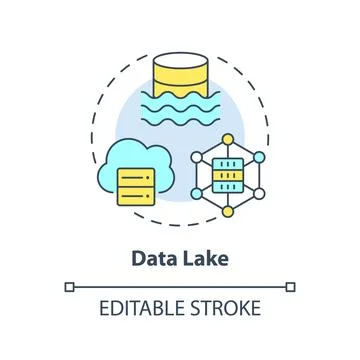 Data lake concept icon Stock Illustration