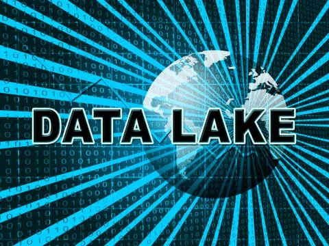 Data Lake Digital Datacenter Cloud 3d Illustration Stock Illustration