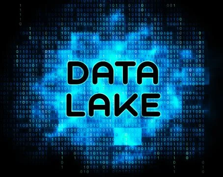 Data Lake Digital Datacenter Cloud 2d Illustration Stock Illustration